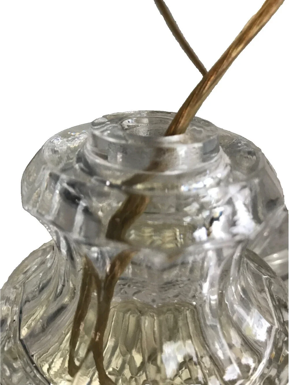 Vintage 3 piece Crystal Lamp Hand Cut Tiffany Style Create your own Base